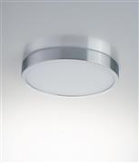 Intec Κλασική Μεταλλική Πλαφονιέρα Οροφής με Ενσωματωμένο LED σε Ασημί χρώμα 24cm LED-DOMO-R24