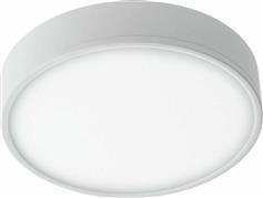 Intec Κλασική Μεταλλική Πλαφονιέρα Οροφής με Ενσωματωμένο LED σε Λευκό χρώμα 16.8cm KLIO-R17C