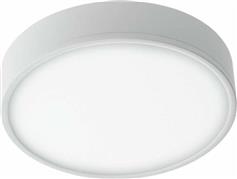 Intec Κλασική Μεταλλική Πλαφονιέρα Οροφής με Ενσωματωμένο LED σε Λευκό χρώμα 21.2cm KLIO-R21C