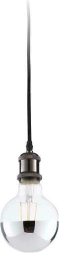 Intec Μοντέρνο Κρεμαστό Φωτιστικό Μονόφωτο με Ντουί E27 σε Μαύρο Χρώμα I-TRACK-CLOCK-NERO