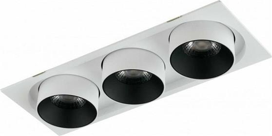 Intec Παραλληλόγραμμο Μεταλλικό Πλαίσιο για Σποτ με Ενσωματωμένο LED και Φυσικό Λευκό Φως σε Λευκό χρώμα 34.6x13cm INC-OUTSIDER-3X30M