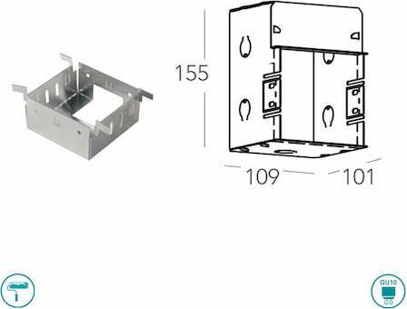 Intec Σποτ Χωνευτό Trimless Ariel GU10 10x10x5cm N. I-ARIEL-RS1