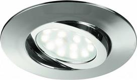 Intec Στρογγυλό Μεταλλικό Χωνευτό Σποτ με Ενσωματωμένο LED και Θερμό Λευκό Φως σε Ασημί χρώμα 2.5x9cm INC-ZENIT-5W CR