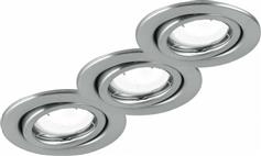 Intec Στρογγυλό Μεταλλικό Χωνευτό Σποτ με Ντουί GU10 σε Ασημί χρώμα INC-MATRIX-LEDM3 NIK