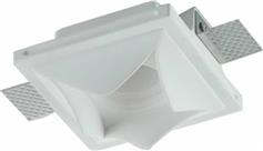 Intec Τετράγωνο Γύψινο Χωνευτό Σποτ με Ντουί GU10 σε Λευκό χρώμα 12x12cm INC-BRICK-Q1