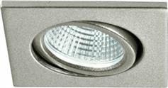 Intec Τετράγωνο Μεταλλικό Χωνευτό Σποτ με Ενσωματωμένο LED και Φυσικό Λευκό Φως σε Ασημί χρώμα 6.6x6.6cm INC-POLARIS-Q3
