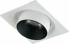 Intec Τετράγωνο Μεταλλικό Χωνευτό Σποτ με Ενσωματωμένο LED και Θερμό Λευκό Φως σε Λευκό χρώμα 10x10cm INC-OUTSIDER-1X15C