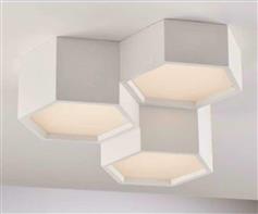 Intec Vortex Μοντέρνα Γύψινη Πλαφονιέρα Οροφής με Ενσωματωμένο LED σε Λευκό χρώμα 35cm LED-VORTEX-PL3