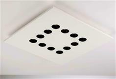 Intec Xico Μοντέρνα Γύψινη Πλαφονιέρα Οροφής με Ενσωματωμένο LED σε Λευκό χρώμα 50cm LED-XICO-50X50
