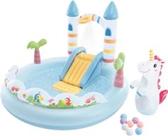 Intex Unicorn Castle Play Center Παιδική Στρογγυλή Πισίνα 234lt Φουσκωτή 196x127cm Γαλάζια 56148