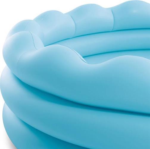 Intex Wavy Edge Παιδική Στρογγυλή Πισίνα 575lt Φουσκωτή Γαλάζια 56191