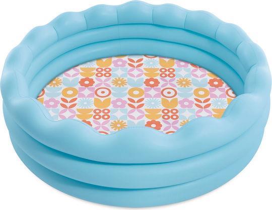 Intex Wavy Edge Παιδική Στρογγυλή Πισίνα 575lt Φουσκωτή Γαλάζια 56191