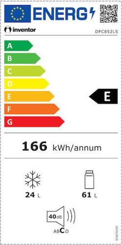 Inventor DPC852LS Ψυγείο Δίπορτο 85lt Υ85xΠ48xΒ51.5cm Ασημί