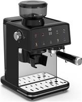 IQ CM-155 Ημιαυτόματη Μηχανή Espresso 1600W Πίεσης 20bar με Μύλο Άλεσης Μαύρη