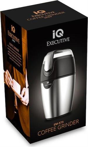 IQ EM-573 Ηλεκτρικός Μύλος Καφέ 200W με Χωρητικότητα 70gr Ασημί