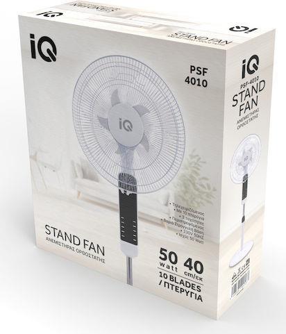 IQ PSF-4010 Ανεμιστήρας Ορθοστάτης 50W Διαμέτρου 40cm Λευκός