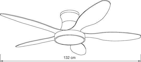 it-Lighting Denali Ανεμιστήρας Οροφής 132cm με Φως και Τηλεχειριστήριο Λευκός 102000790