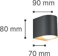 it-Lighting Επιτοίχιο Σποτ Εξωτερικού Χώρου GU10 Γκρι 80200234