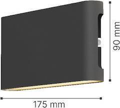 it-Lighting Niskey Επιτοίχιο Εξωτερικό Φωτιστικό με Ενσωματωμένο LED σε Γκρι Χρώμα 80204140