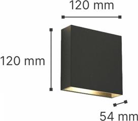 it-Lighting Στεγανή Επιτοίχια Πλαφονιέρα Εξωτερικού Χώρου με Ενσωματωμένο LED Μαύρη 80200941
