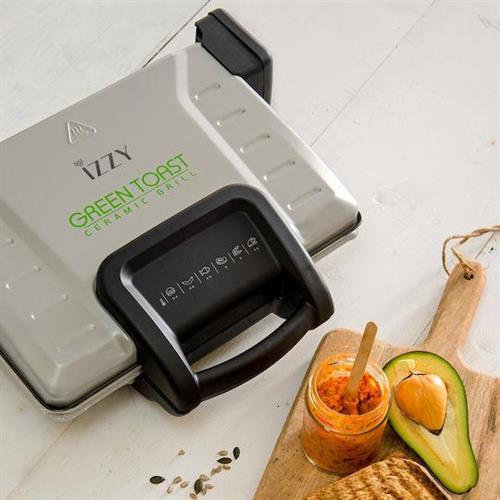 Izzy Green Toast XL Τοστιέρα Γκριλιέρα με Αποσπώμενες Πλάκες 2100W Γκρι