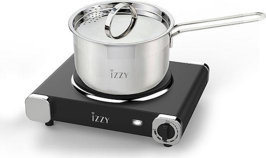 Izzy IZ-1202 Επιτραπέζια Εστία Εμαγιέ Μονή Μαύρη