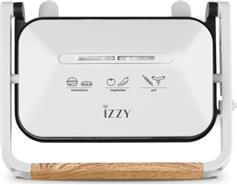 Izzy IZ-2013 Panini Τοστιέρα για 2 Τοστ 1300W Wood Λευκή