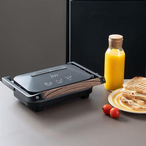 Izzy IZ-2013 Panini Τοστιέρα για 2 Τοστ 1300W Wood Μαύρη