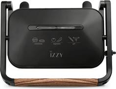 Izzy IZ-2013 Panini Τοστιέρα για 2 Τοστ 1300W Wood Μαύρη