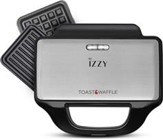 Izzy IZ-2017 Τοστιέρα με Αποσπώμενες Πλάκες για 2 Τοστ 1200W Inox