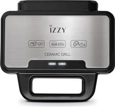 Izzy IZ-2018 Ceramic Grill XL Τοστιέρα για 2 Τοστ 1000W Inox