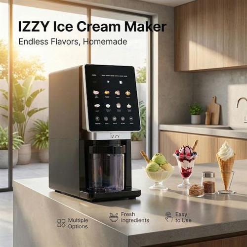 Izzy IZ-2045 Italian Gelato Παγωτομηχανή 3x650ml Μαύρη