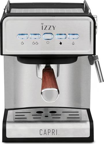 Izzy IZ-6013 Capri Ημιαυτόματη Μηχανή Espresso 1000W Πίεσης 20bar Ασημί