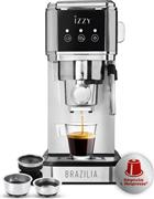Izzy IZ-6015 Brazilia Ημιαυτόματη Μηχανή Espresso 1350W Πίεσης 20bar Ασημί