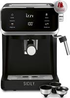 Izzy IZ-6017 Sicily Ημιαυτόματη Μηχανή Espresso 1000W Πίεσης 20bar Μαύρη