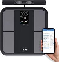 Izzy IZ-7017 Smart Ψηφιακή Ζυγαριά 180kg με Λιπομετρητή & Bluetooth Μαύρη