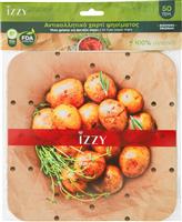 Izzy IZ-8252 Αντικολλητικό Χαρτί μιας Χρήσης για Φριτέζα Αέρος Σετ 50 Τεμαχίων 24x24cm