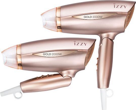 Izzy Rose Gold Πιστολάκι Μαλλιών Ταξιδίου 2000W