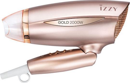 Izzy Rose Gold Πιστολάκι Μαλλιών Ταξιδίου 2000W