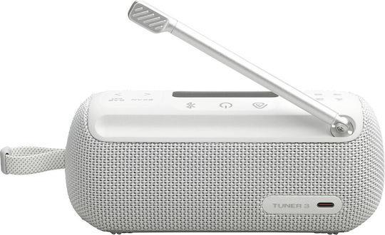 JBL Tuner 3 Αδιάβροχο Ηχείο Bluetooth 7W με Ραδιόφωνο και Διάρκεια Μπαταρίας έως 15 ώρες Λευκό JBLTUNER3WHT