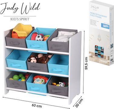 Judy Wild Kid's Spirit Σύστημα Αποθήκευσης Παιχνιδιών από Ξύλο Γαλάζιο 63x30x59.5cm 400114