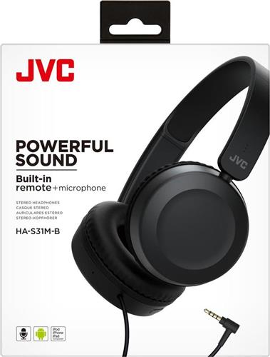 JVC HAS31M Ενσύρματα On Ear Ακουστικά Μαύρα 19-HAS31MBE