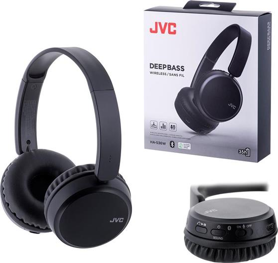 JVC HAS36W Ασύρματα Bluetooth On Ear Ακουστικά με 35 ώρες Λειτουργίας Μαύρα 19-HAS36WBU