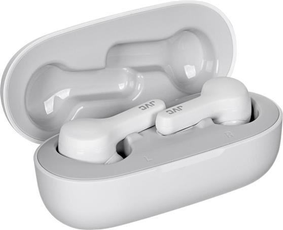 JVC In-ear Bluetooth Handsfree Ακουστικά με Αντοχή στον Ιδρώτα και Θήκη Φόρτισης Λευκά 19-HAA8TWU