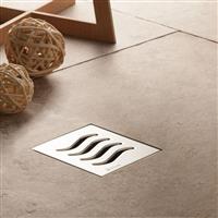 Karag Confluo Tide 8 Σιφώνι Δαπέδου με Μέγεθος 10x10cm Ασημί TIDE8