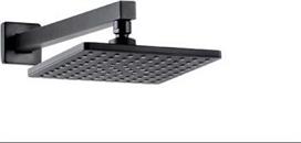 Karag Delos Τετράγωνη Κεφαλή Ντουζ 20.8x20.8cm με Βραχίονα 40cm G38E-T282BL