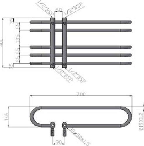 Karag Dora Πετσετοκρεμάστρα Μπάνιου 40x70 Ασημί