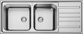 Karag Ένθετος Νεροχύτης Inox Σατινέ Μ120xΠ50cm Ασημί BL822