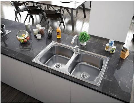 Karag Ένθετος Νεροχύτης Inox Σατινέ Μ86xΠ50cm Ασημί BL898
