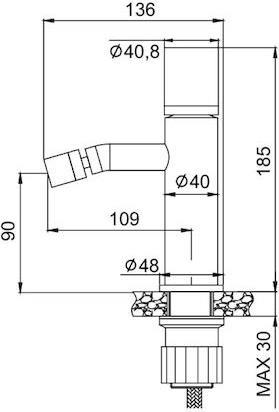 Karag Joan Μπαταρία Μπιντέ Μαύρη 24608-424A-MN